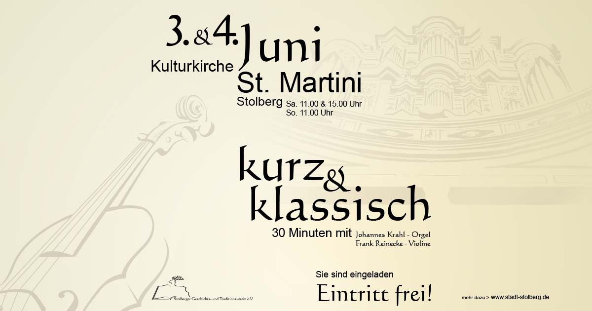 30 minuten Konzert Gartenträume in Stolper Kulturkirche St. Martini