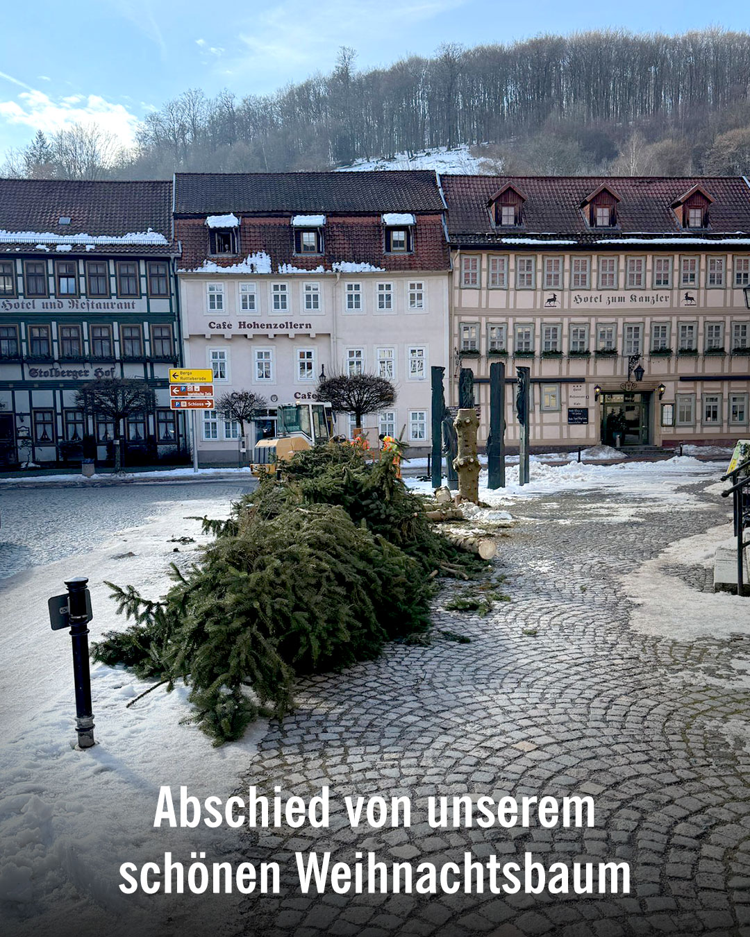 Stolberg Weihnachtsbaum gefällt